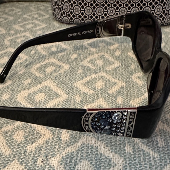Brighton Black Sunglasses with Crystal Accent Temples main image 4